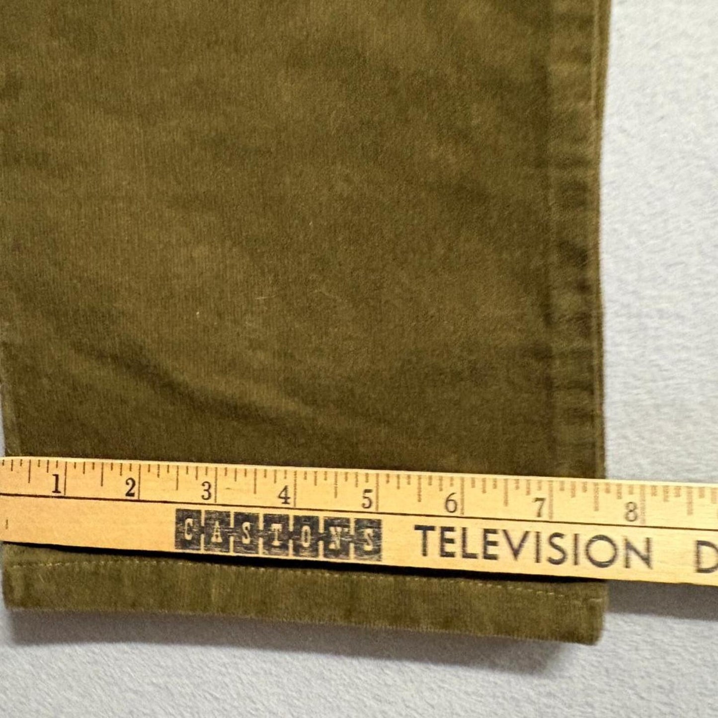 Gloria Vanderbilt Amanda Slim Corduroy Pants Womens 14 Olive Green High Rise