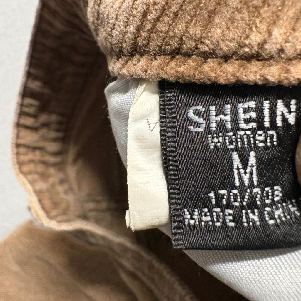 Shein Corduroy Flare Pants Womens Medium Brown High Rise Stretch Bell Bottoms