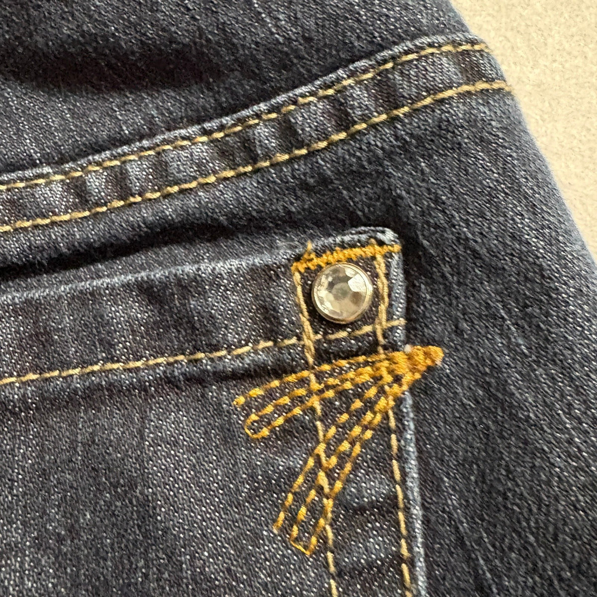 Torrid Denim Women's Size 12 Dark Wash Straight Ankle Stretch Jeans Rhinestone