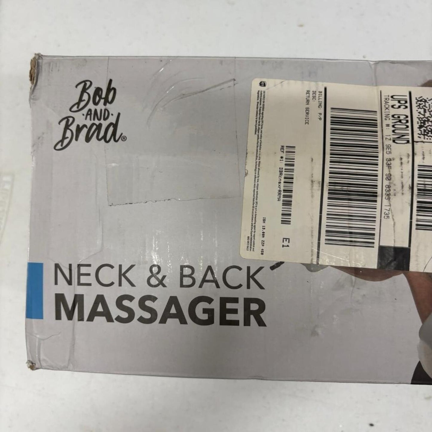 Bob and Brad Neck and Back Massager Shiatsu Heated Shoulder Massage Grey NIB