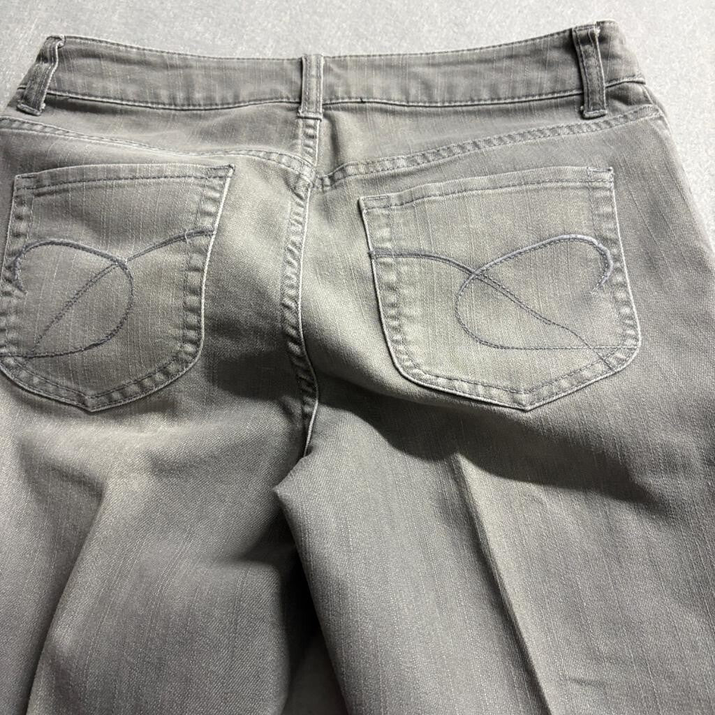 Chicos Platinum Denim Gray Straight Leg Jeans Womens Size 0.5 Medium Wash