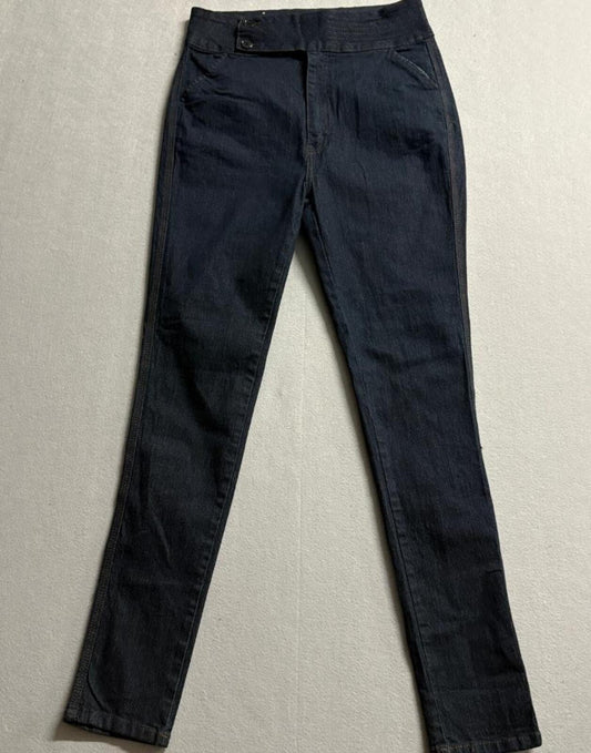 Diamante Womens High Rise Skinny Jeans Dark Wash Stretch Denim Size 30x31 Made