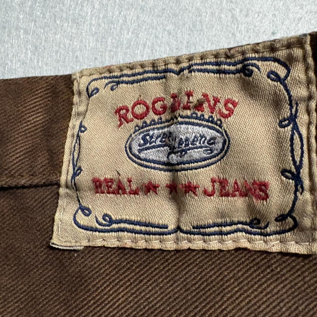 Roglins Vintage 90s Brown Denim Jeans Womens Size 36M High Rise Straight Leg