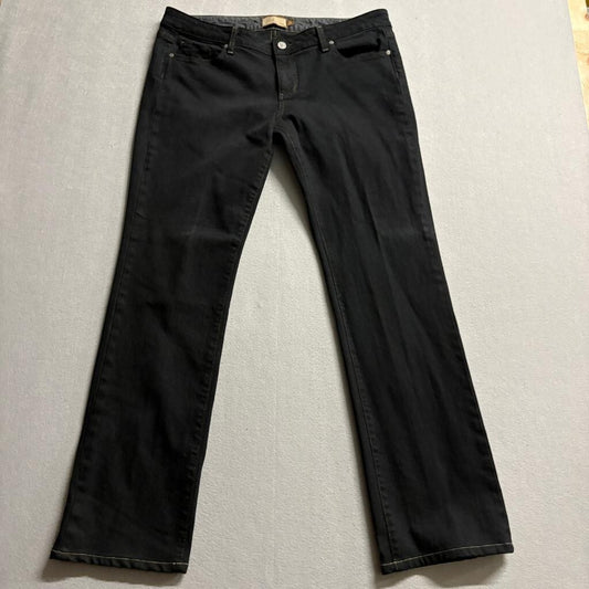 Paige Premium Denim Blue Heights Skinny Jeans Womens Size 32 Black Embroidered