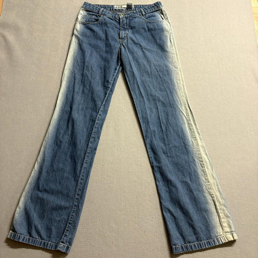 Scalon Vintage Wide Leg Jeans Mens 40 Blue Denim Bleached Side Stripe Brazil Y2K