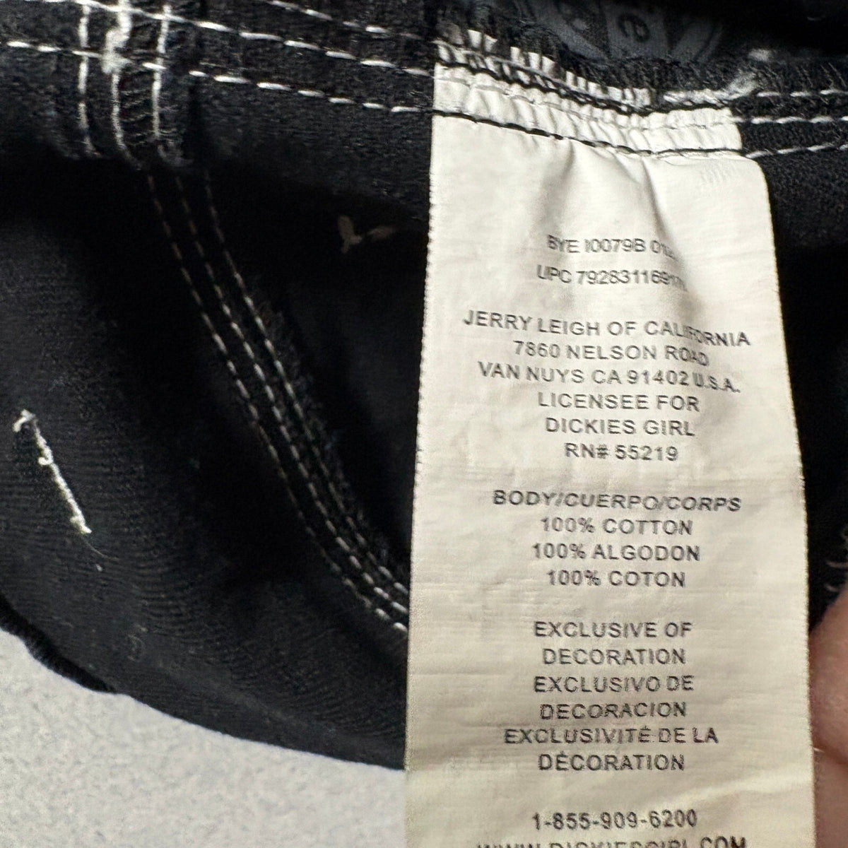 Dickies Girl Work Pants Size 7/28 Black Contrast Stitch Utility Carpenter Y2K