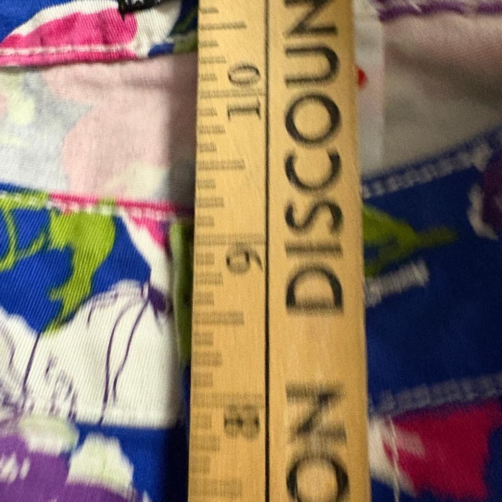 I & P Jeans Wear Floral Skinny Pants Womens Size 17 Blue Pink Purple Stretch