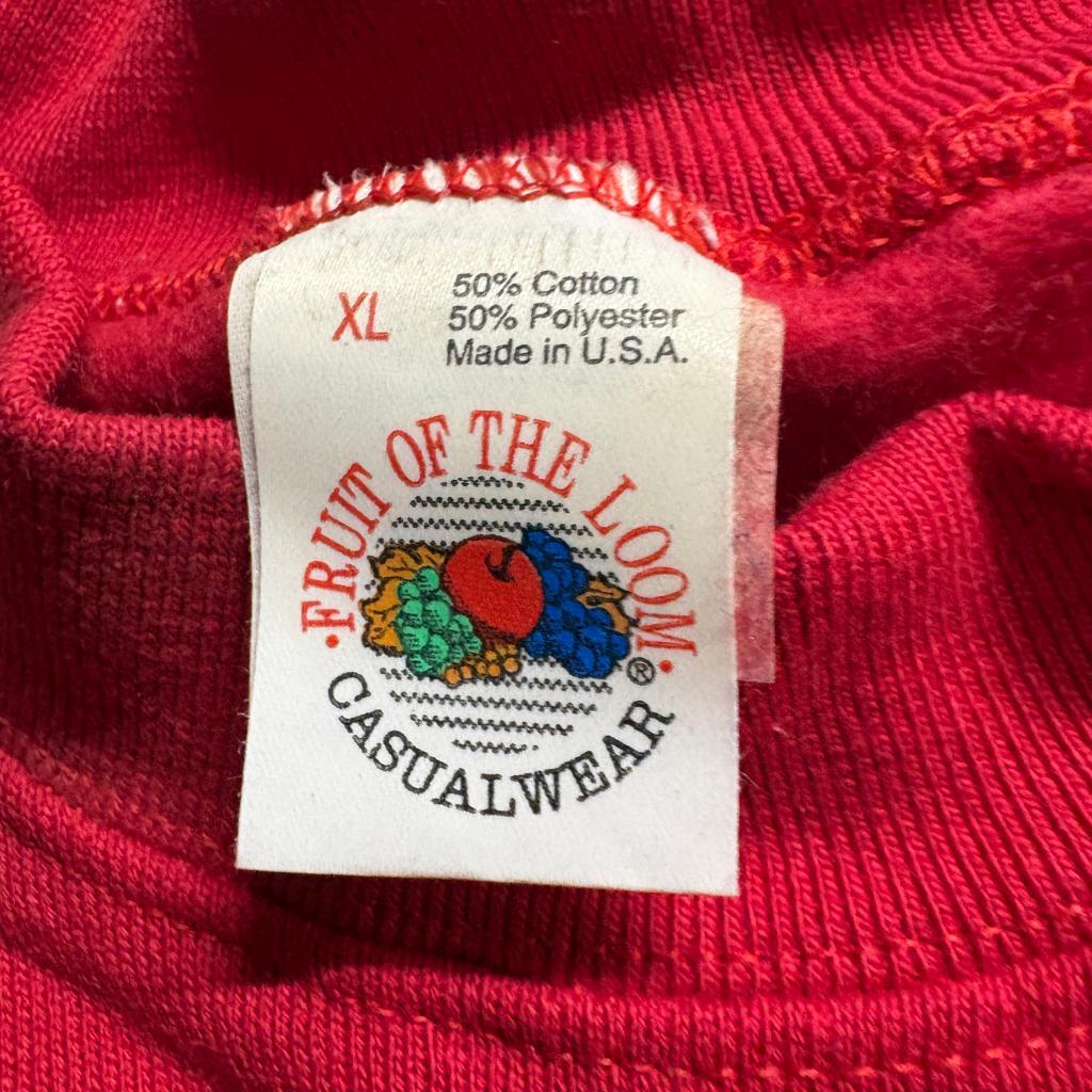 Vintage Fruit of the Loom Sweatshirt Mens XL Red Short Sleeve Blank USA Made
