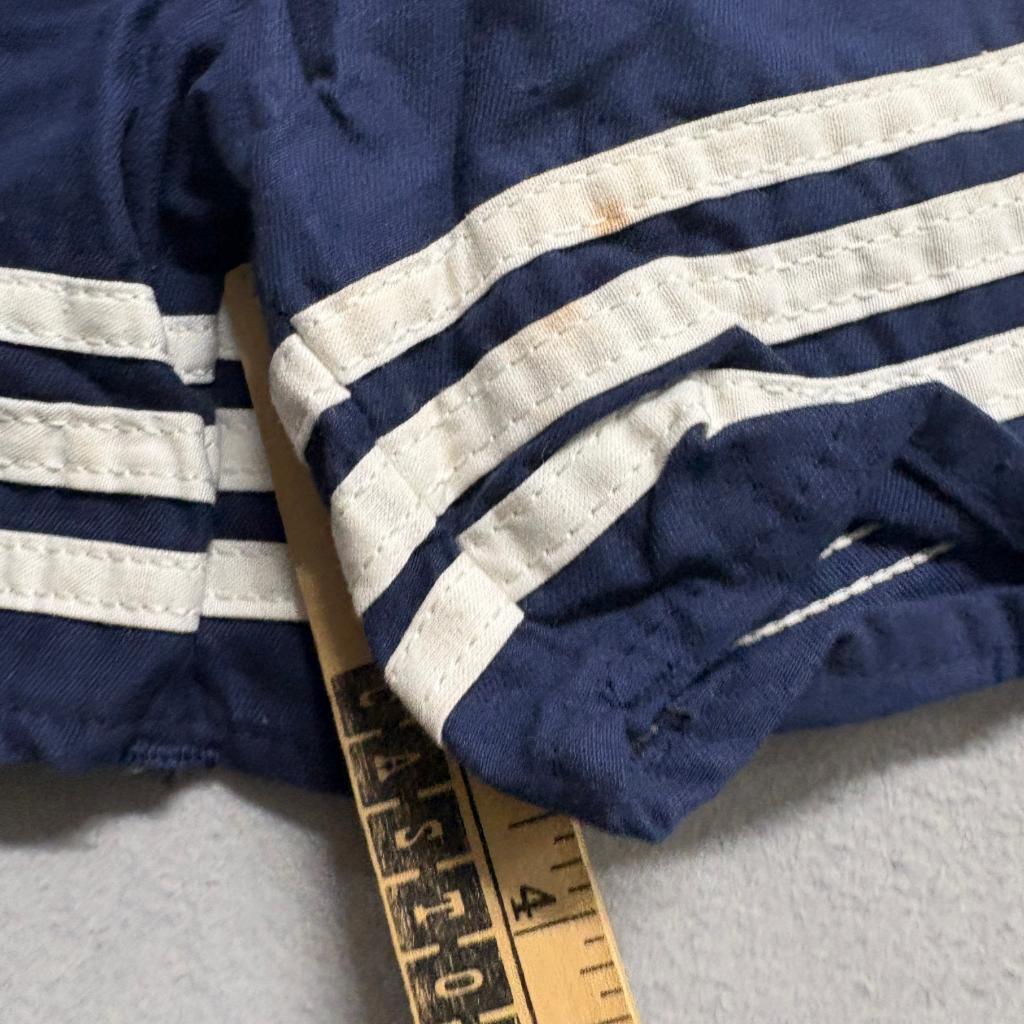 Vintage Key Elements Mens Large Navy Blue White Stripe Athletic Shorts Made in