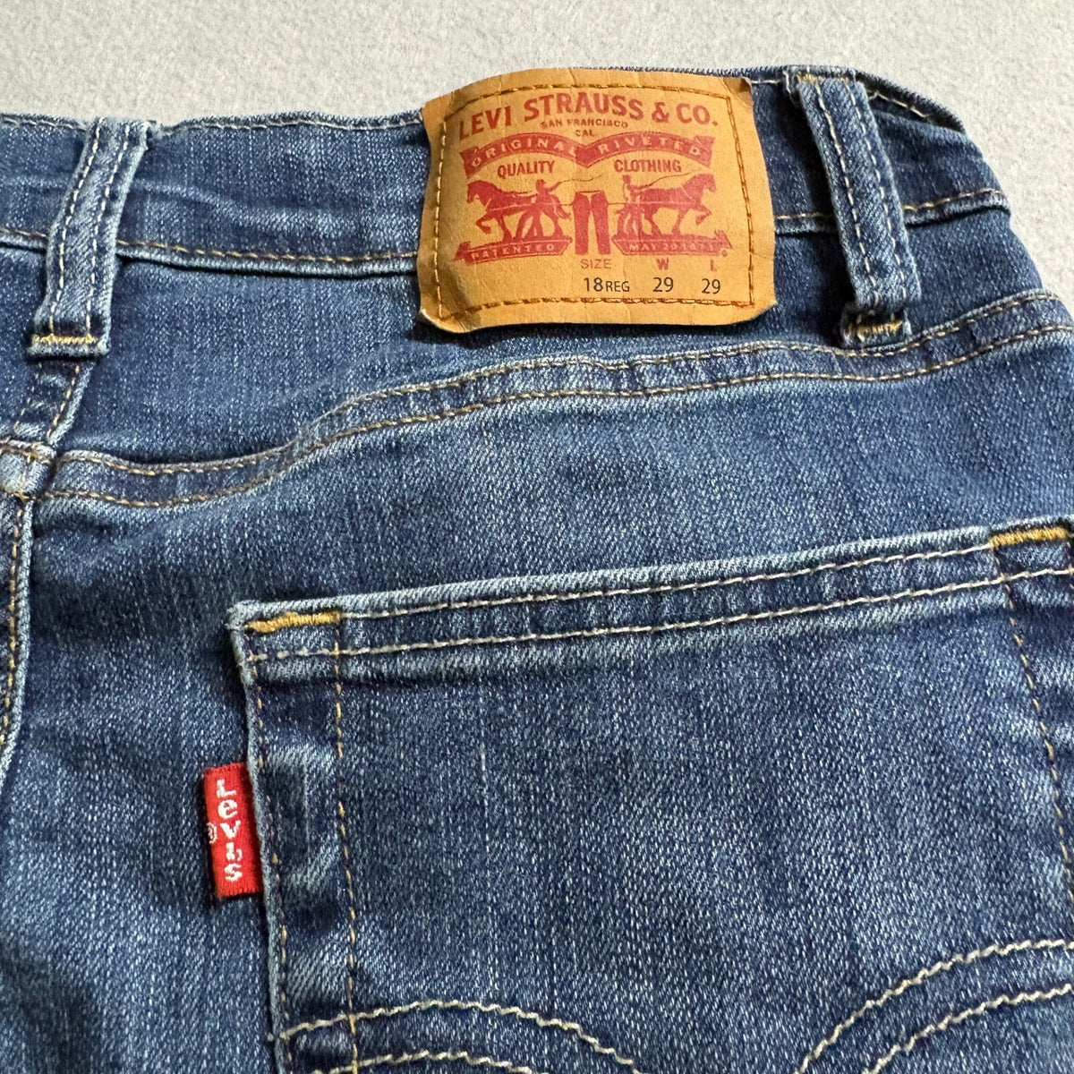 Levis 512 Slim Taper Jeans Boys Size 18 Reg Blue Denim Pants W29 x L29
