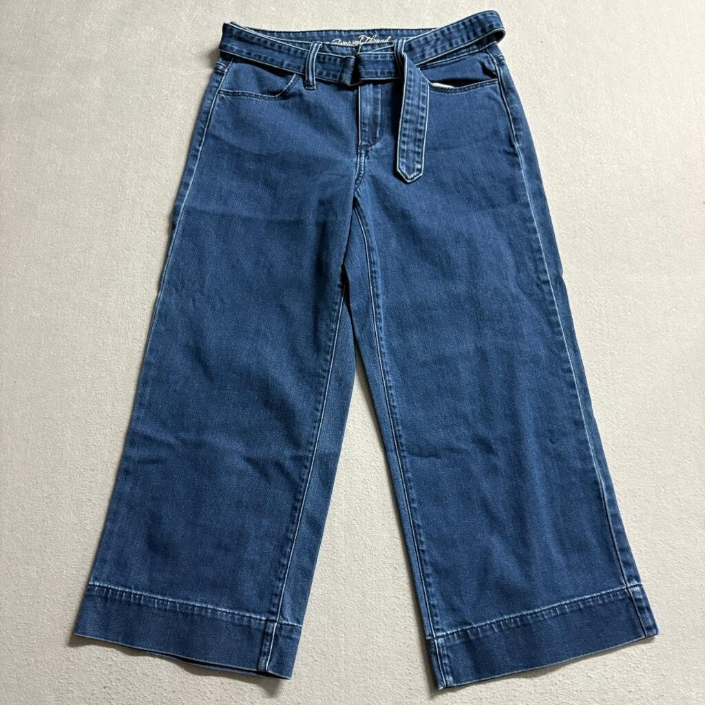 Universal Thread High Rise Wide Leg Crop Jeans Womens Size 2 26 Blue Denim