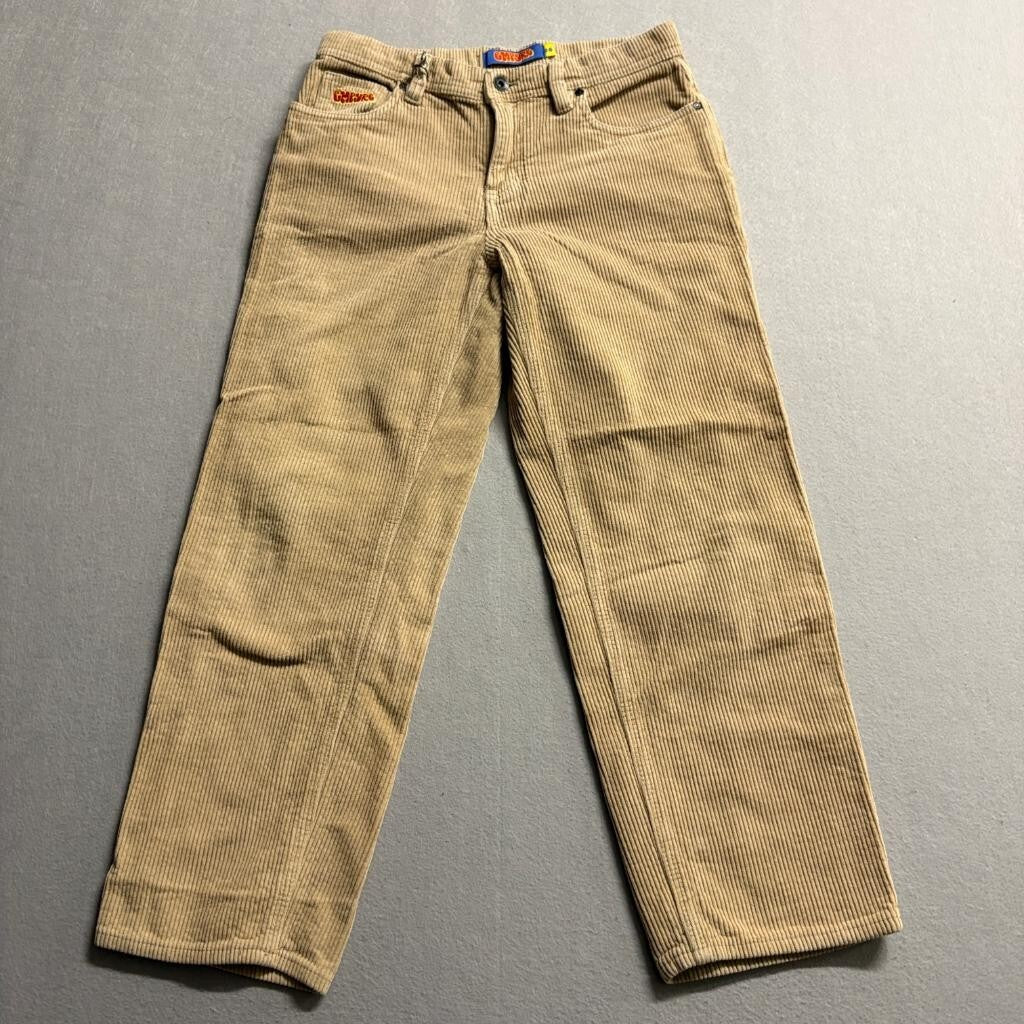 Empyre Relaxed Fit Corduroy Pants Mens 26x24 Beige Tan Skate Y2K Baggy