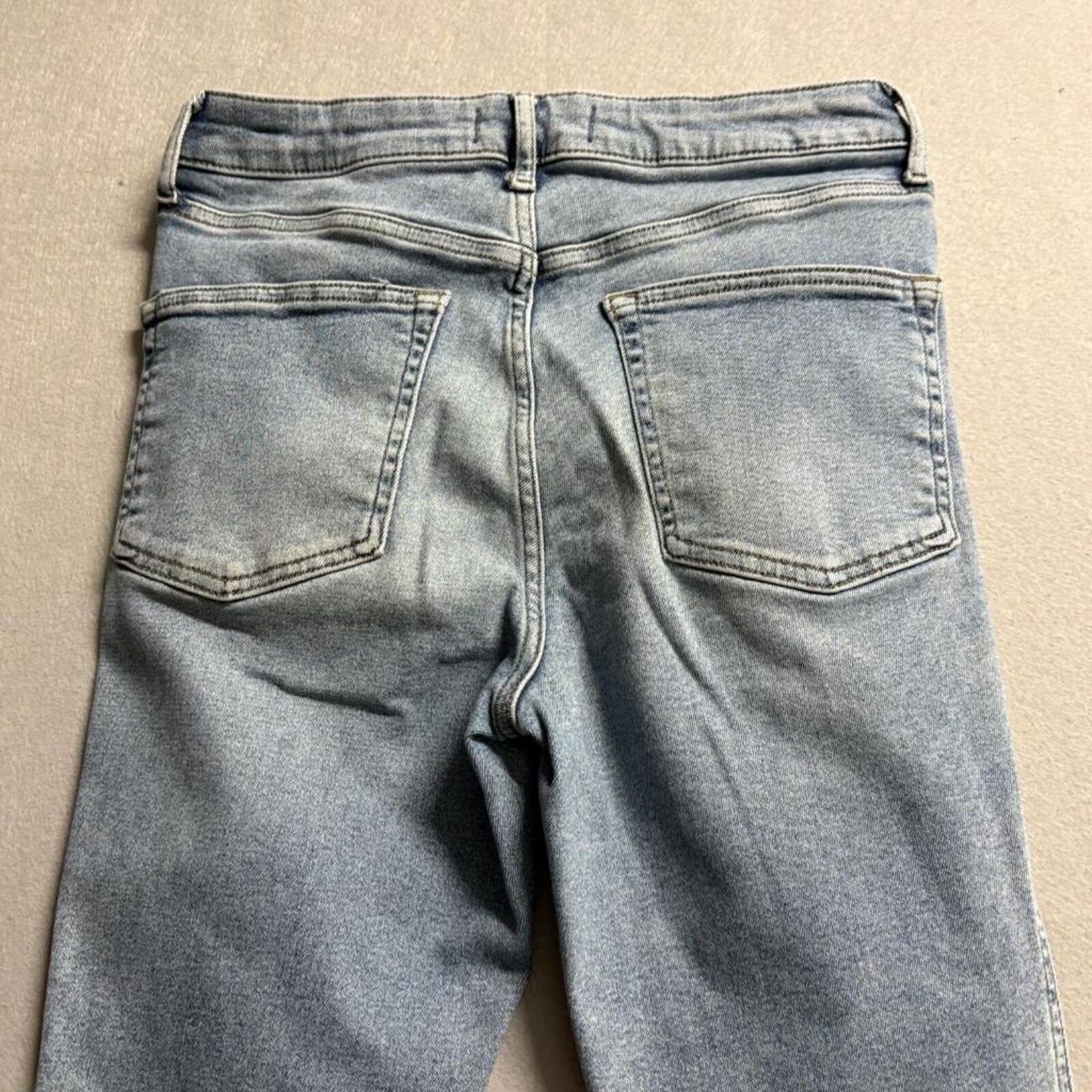 We The Free Free People Jeans Womens 30 Blue Denim Raw Hem High Rise Crop Skinny