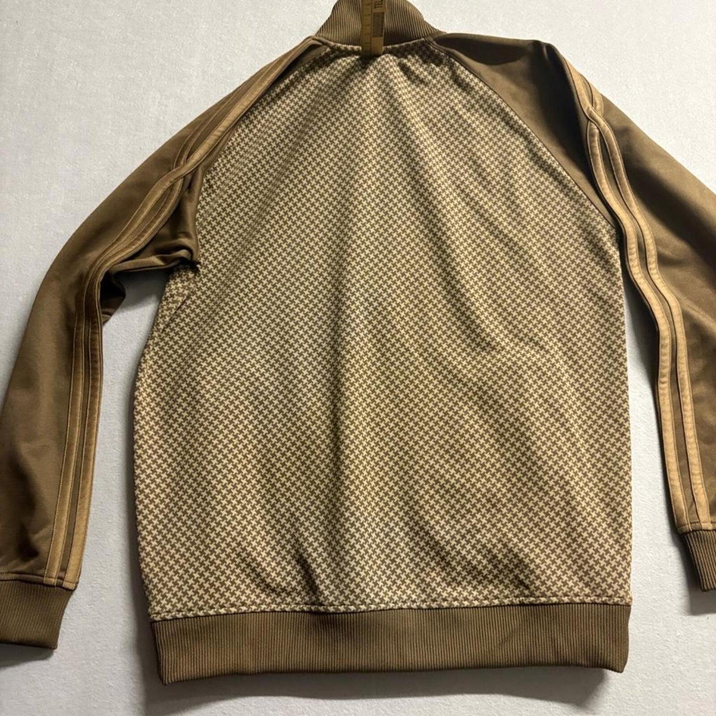 Ezekiel Track Jacket Mens XL Brown Houndstooth Full Zip Cotton Activewear
