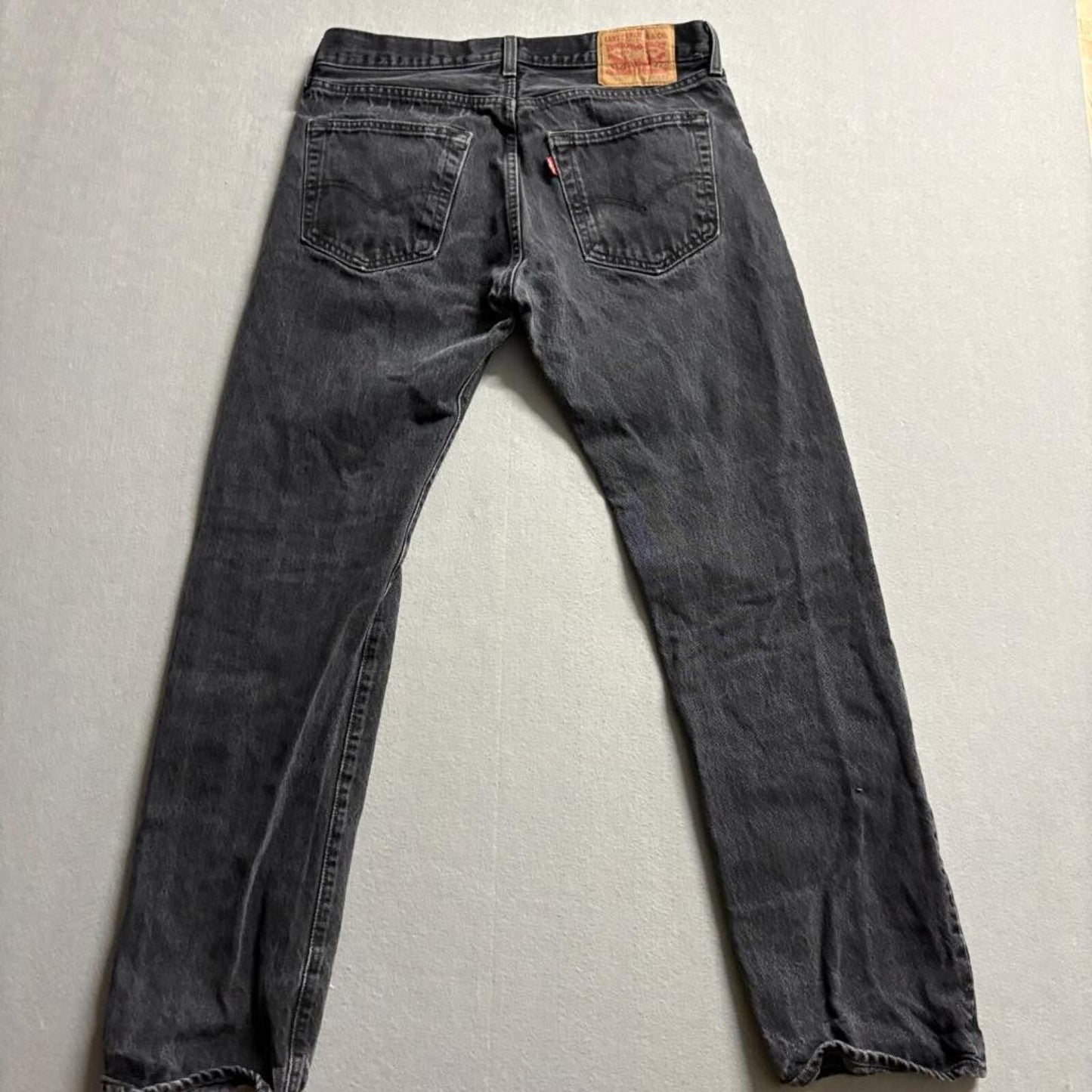 Levis 501 Original Fit Jeans Mens 33x32 Black Denim Button Fly Straight Leg