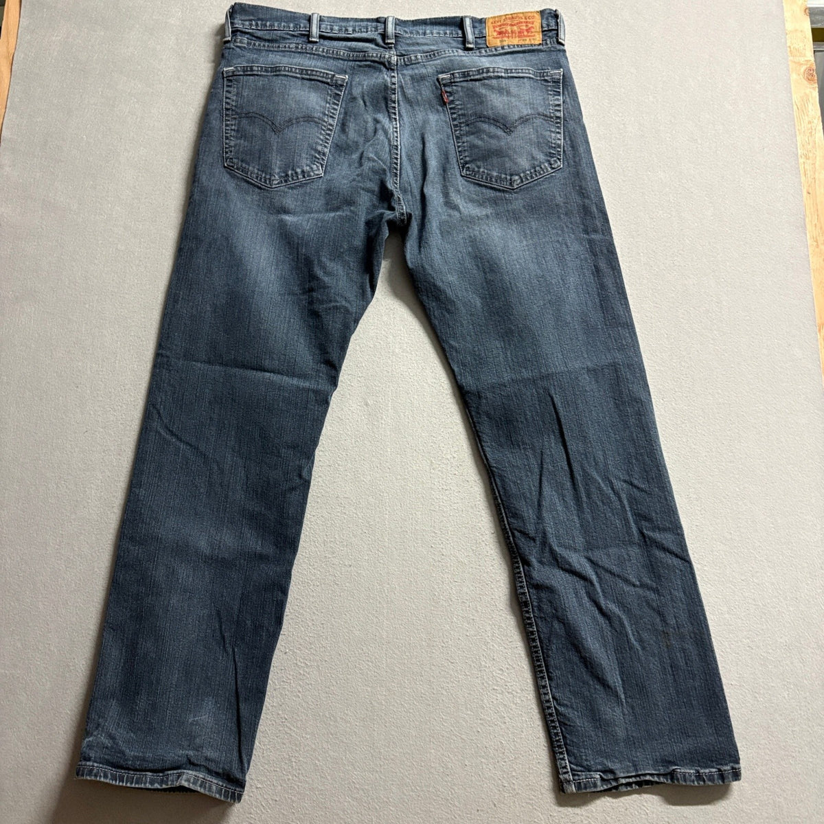 Levi's 505 Regular Fit Jeans Mens 38x32 Dark Wash Blue Stretch Denim Pants