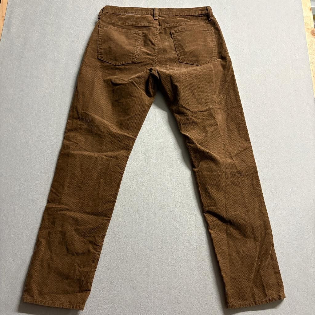 Gap 1969 Corduroy Pants Mens 33x32 Slim Fit Brown Stretch Cotton Cord