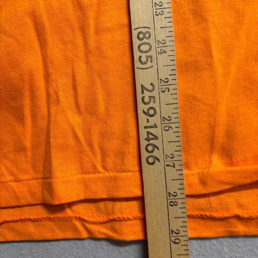 Vintage Tubular Blank T-Shirt Mens XL Orange Single Stitch Made in USA Cotton