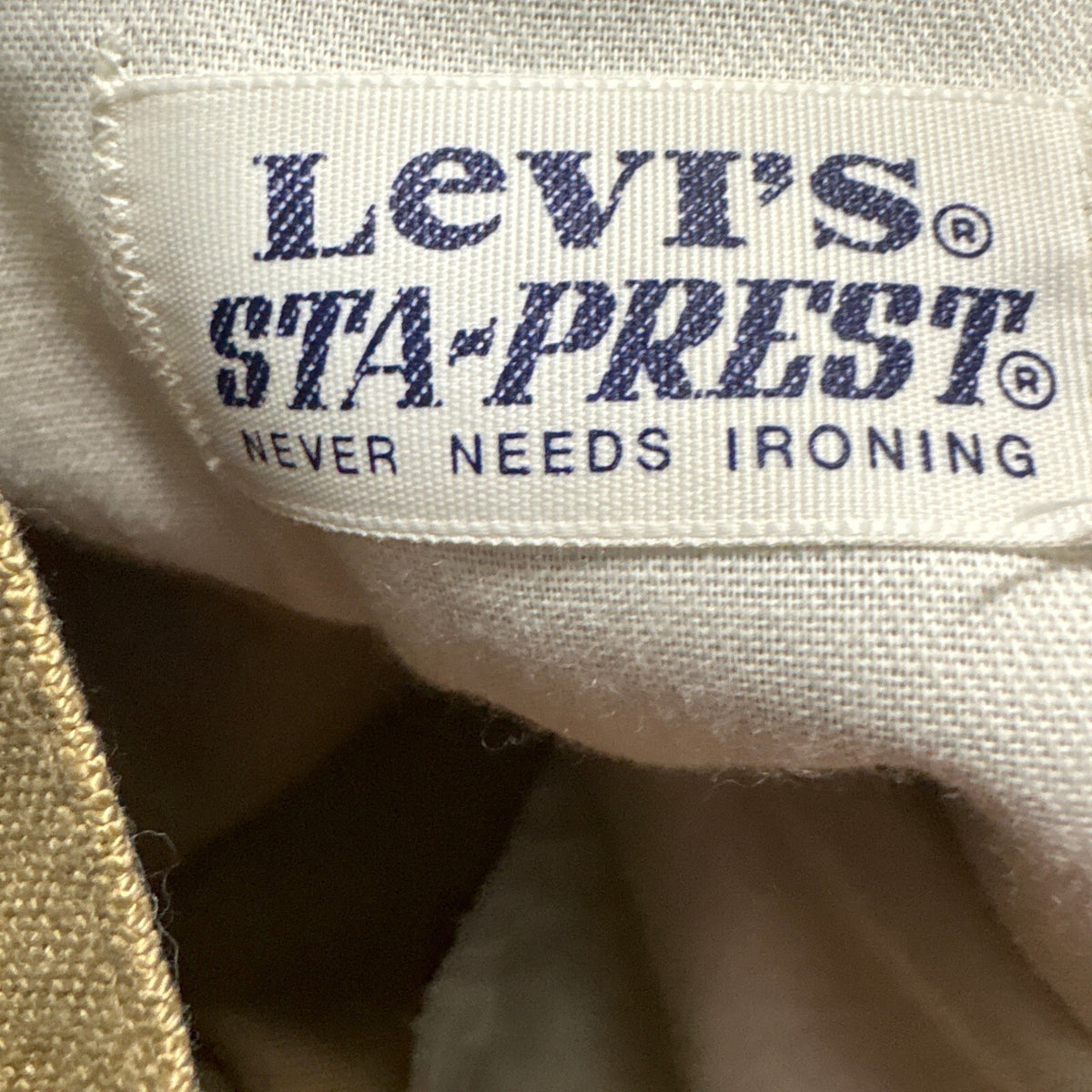Vintage Levis Sta Prest Pants Mens 33x31 Brown Tan Flared Leg Made in USA 70s