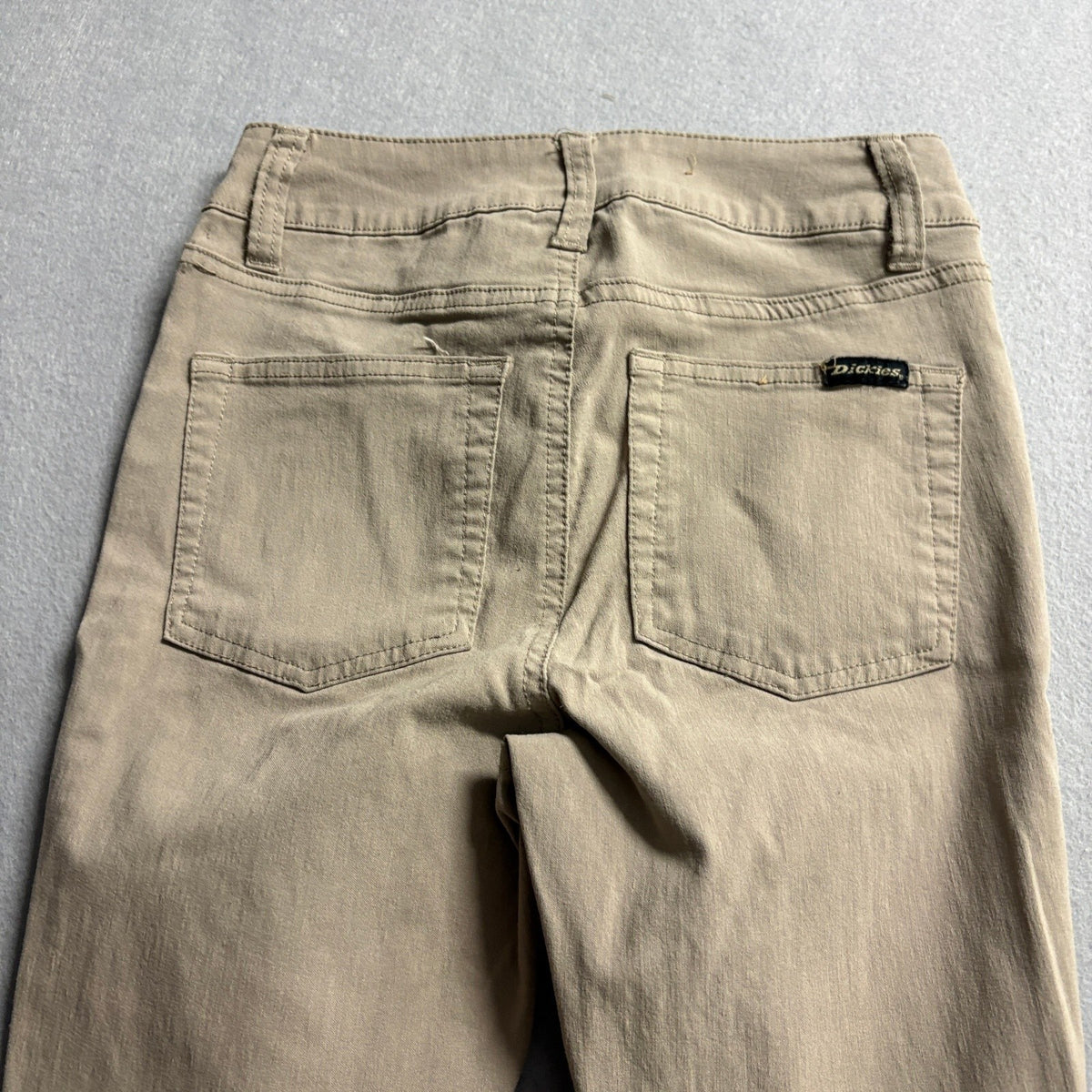 Dickies Girl Skinny Pants Womens Size 0/24 Khaki Beige Stretch Chino GM146
