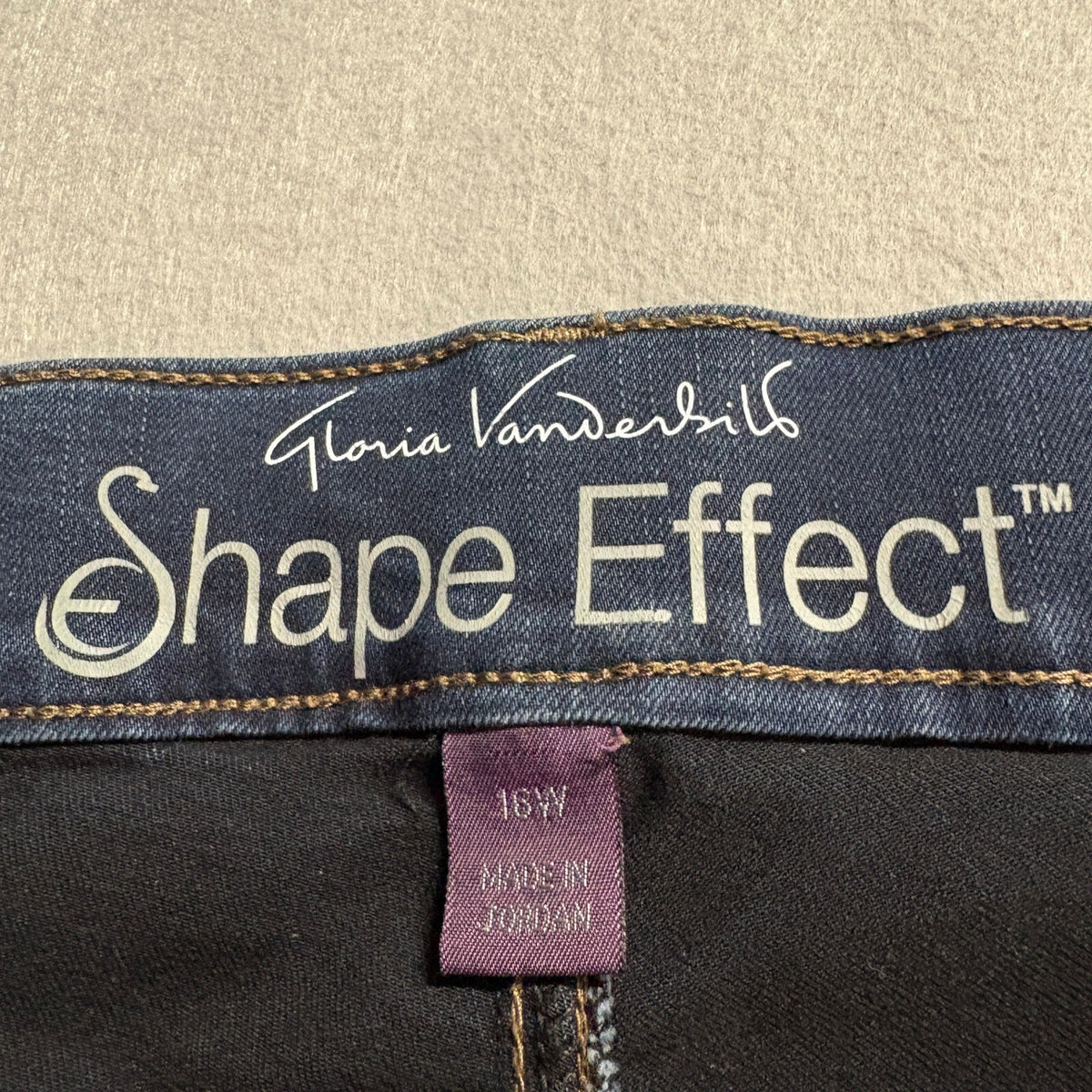 Gloria Vanderbilt Shape Effect Womens Jeans Size 16W High-Rise Straight Dark