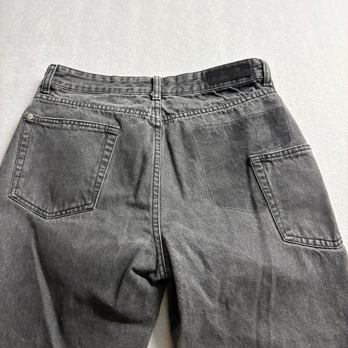 Liquor N Poker Black Wash Denim Jeans Womens Size UK 10 High Rise Tapered