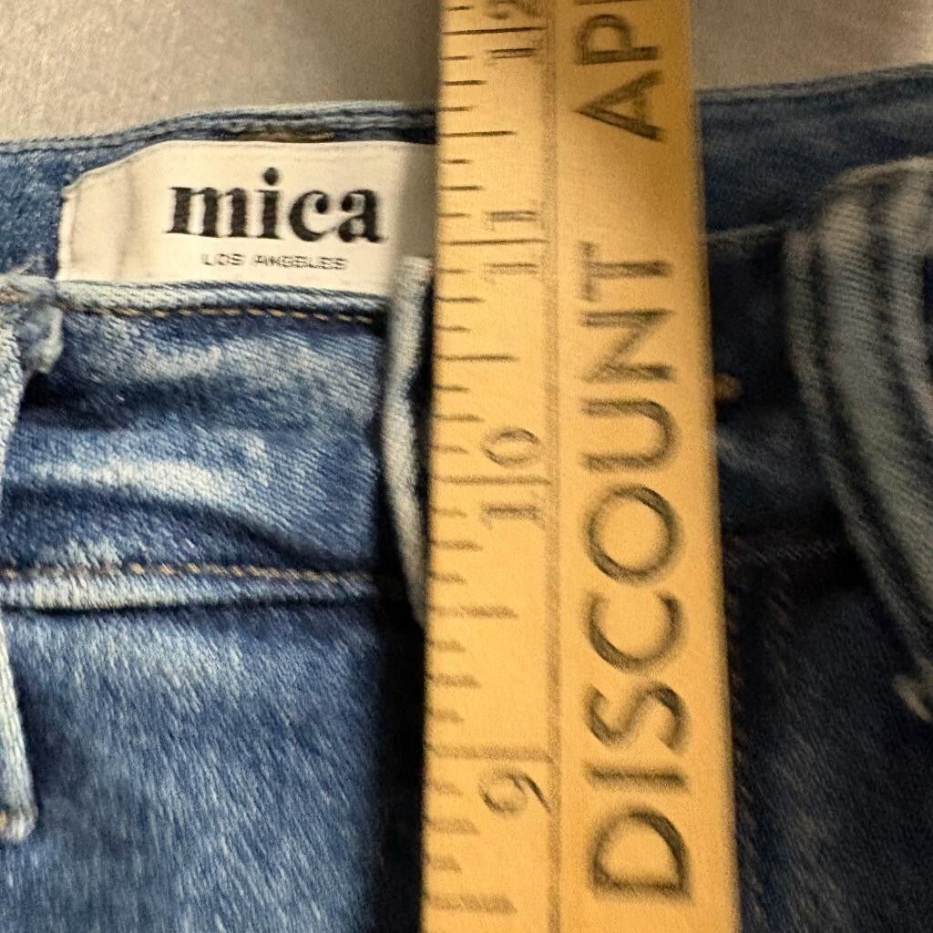 Mica Denim Distressed Straight Leg Jeans Womens Size 25 Blue High Rise Ripped