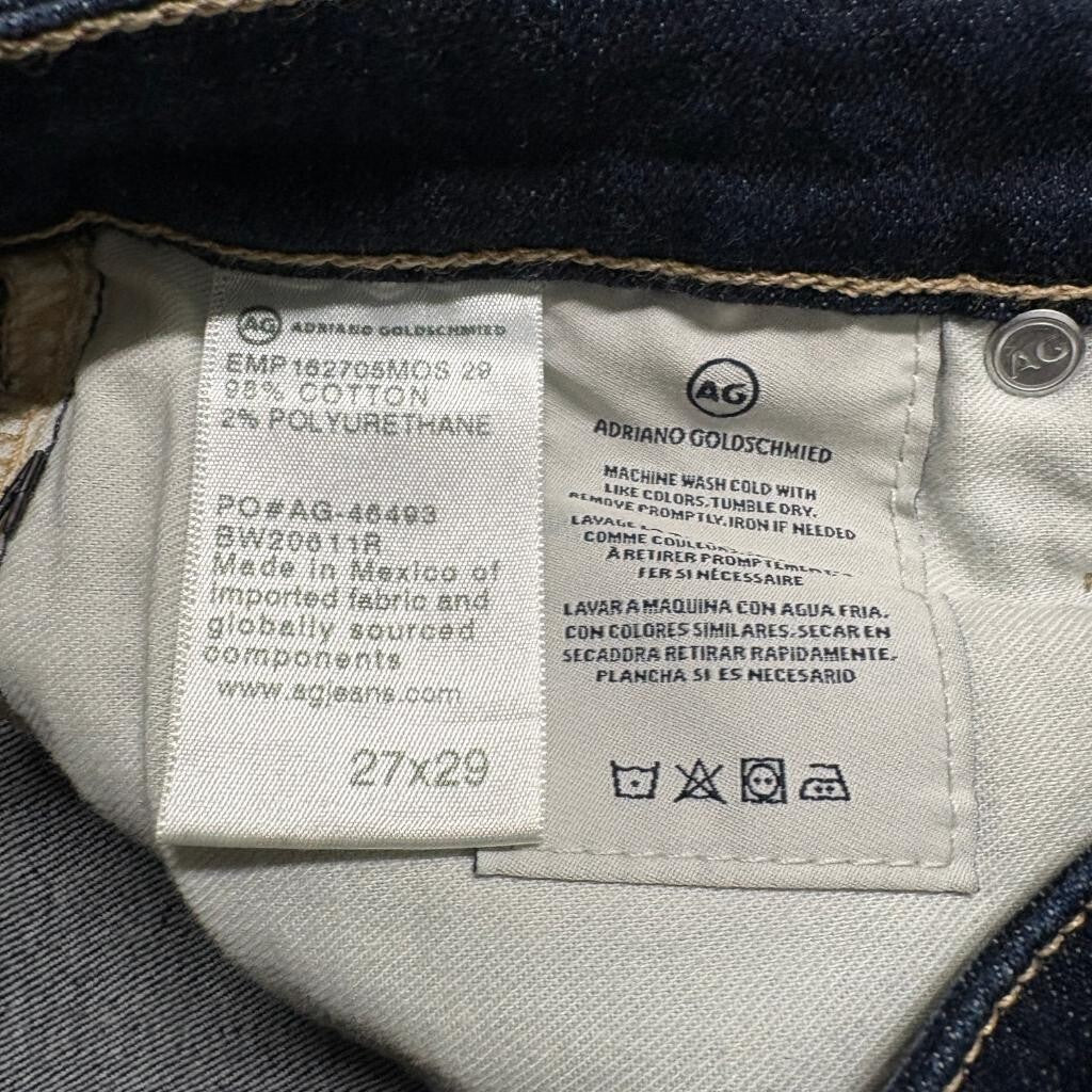 AG Adriano Goldschmied B-Type 02 Cigarette Jeans Womens 27x29 Dark Wash Stretch