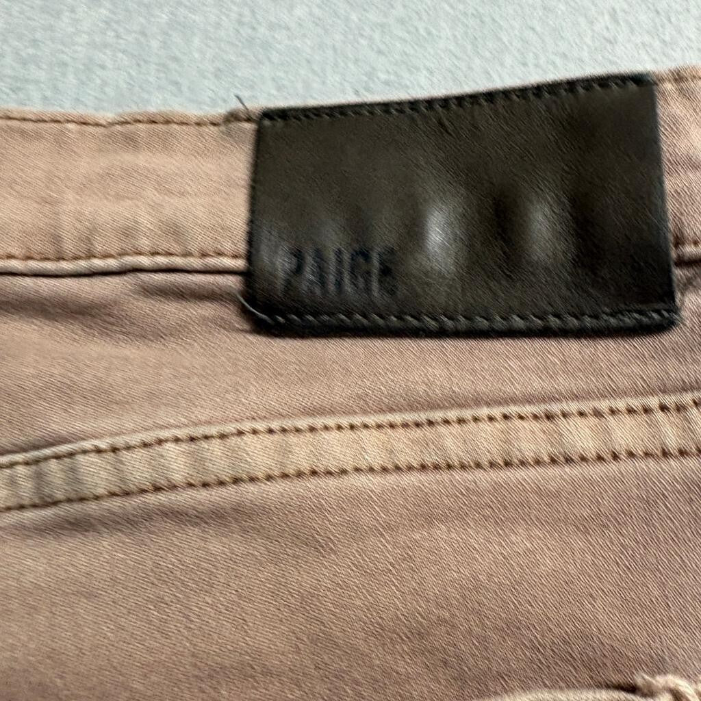 Paige Mens Jeans Size 38 Brown Tan Stretch Denim Made in USA Slim Straight