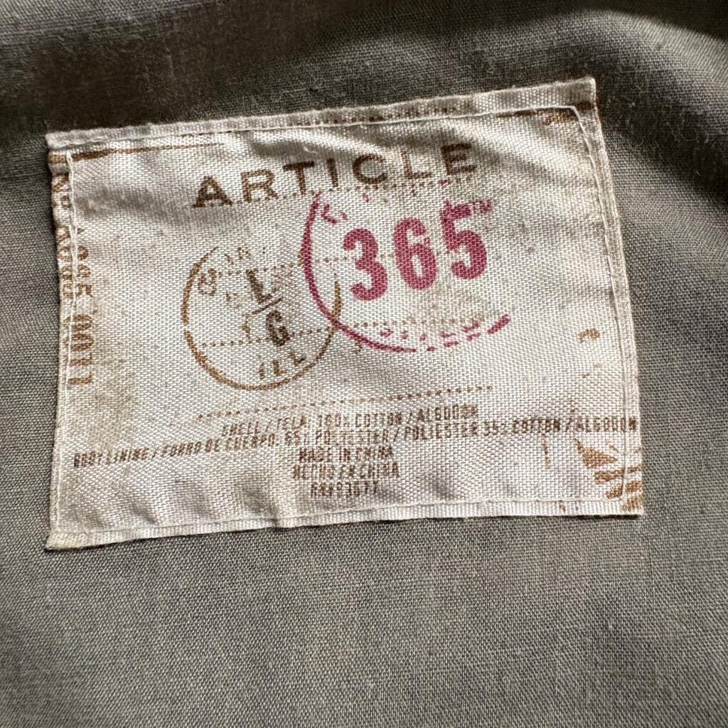 Article 365 Boys Utility Jacket Size L Green Cotton Twill Military Field Coat