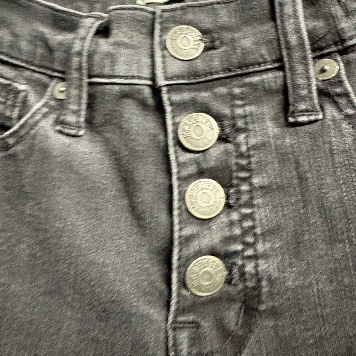Madewell 9 High Rise Skinny Jeans Womens 24 Black Button Fly Raw Hem Stretch