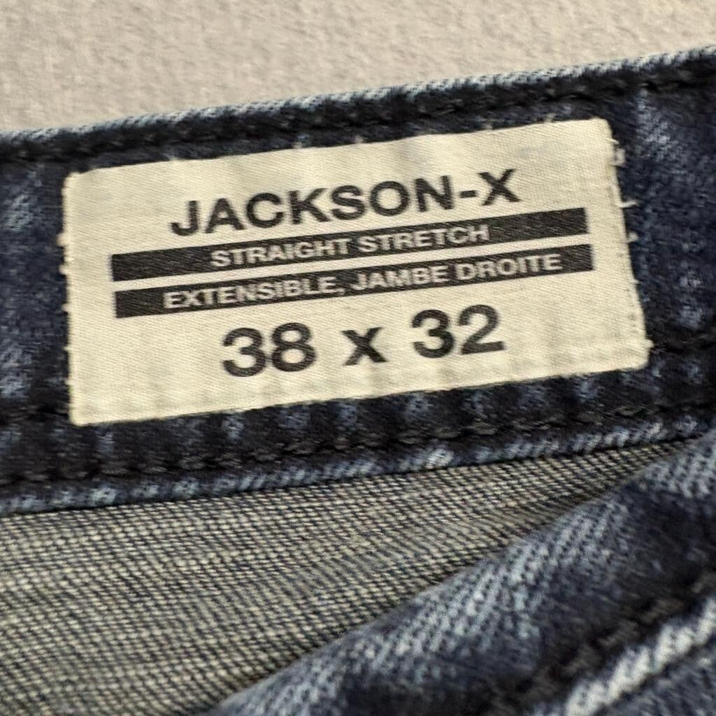 Buffalo David Bitton Jackson-X Straight Stretch Jeans Mens 38x32 Dark Wash Blue