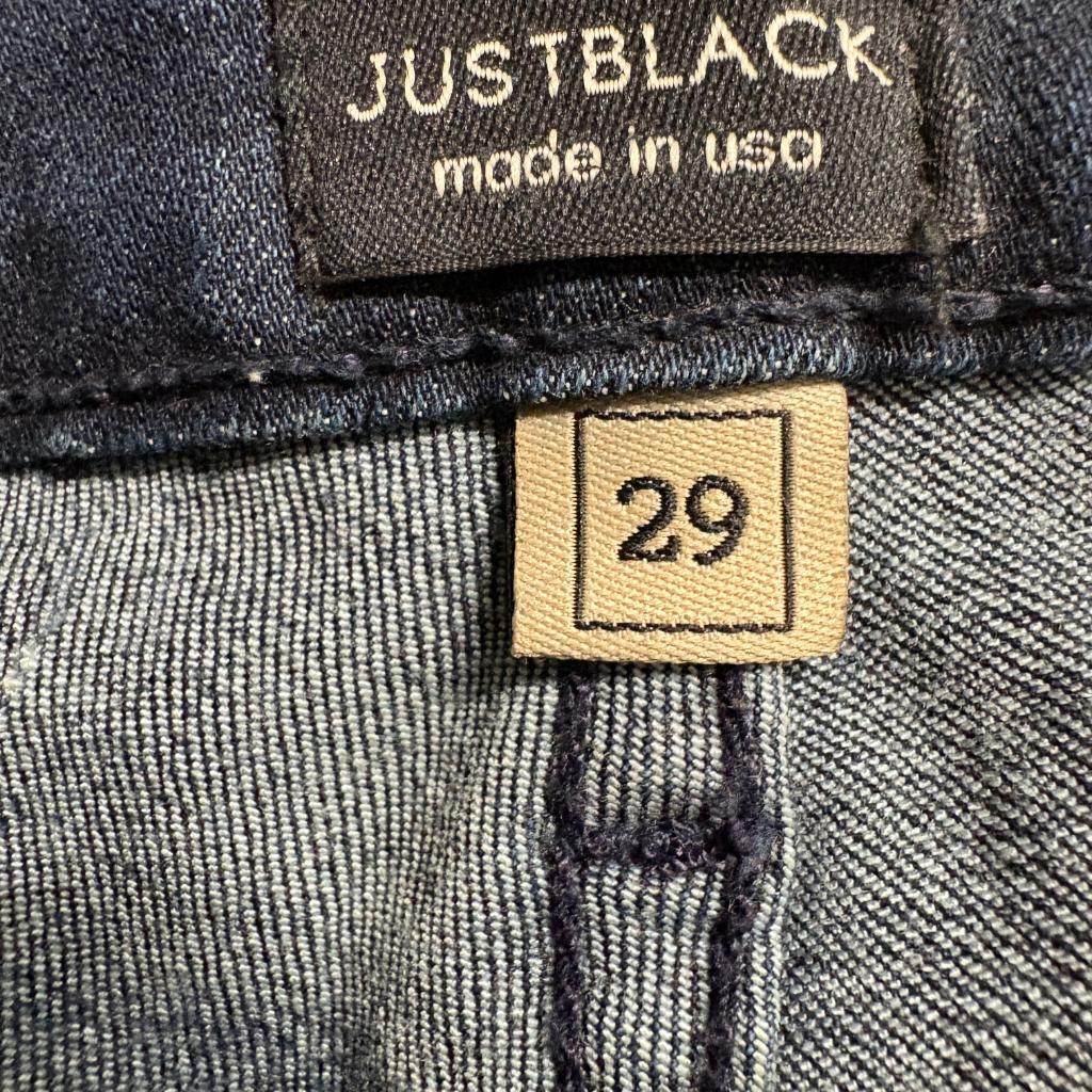 Just Black Denim Flare Jeans Womens 29 Blue Braided Pocket High Rise Made in USA