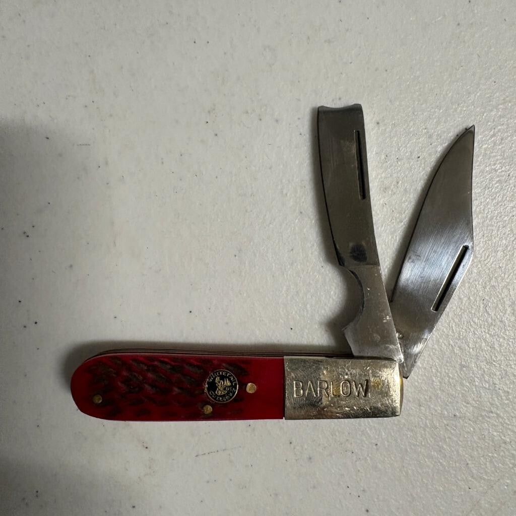 Whitetail Cutlery Barlow Pocket Knife 2 Blade Red Jigged Bone Handle Pakistan