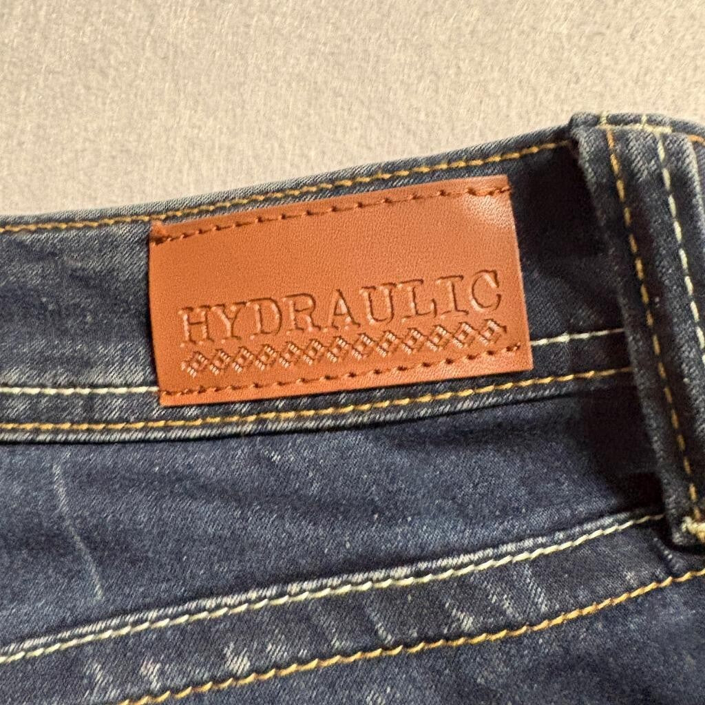 Hydraulic Jeans Womens 13/14 Dark Wash Bootcut Embroidered Flap Pocket Stretch