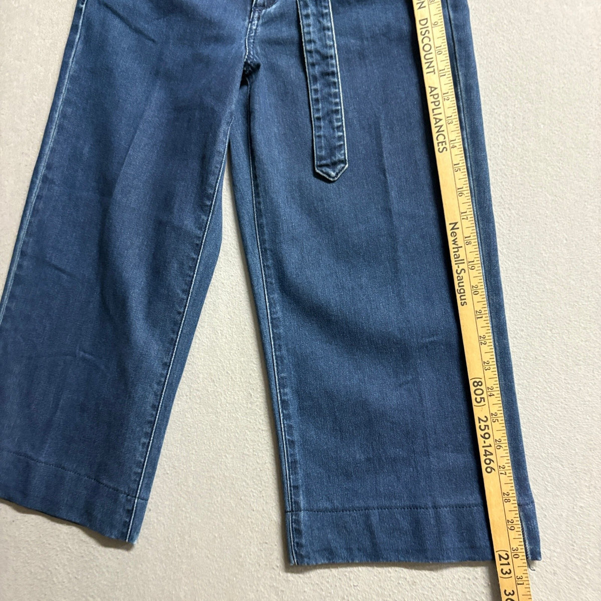 Universal Thread High Rise Wide Leg Crop Jeans Womens 4/27R Blue Denim Belted