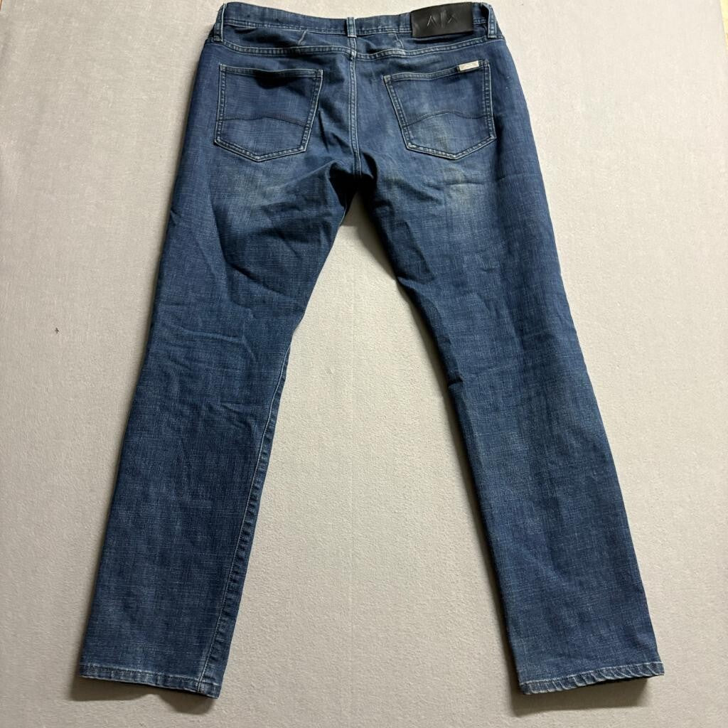 Armani Exchange Mens Slim Fit Jeans Size 33 Blue Denim Stretch Pants