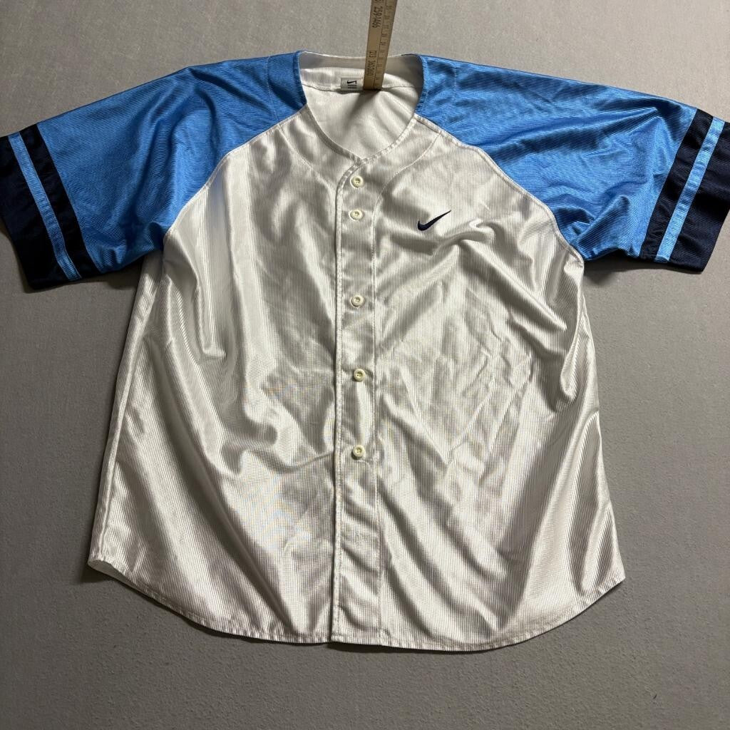Vintage Nike Made in Italy Baseball Jersey and Shorts Set Mens Small White Blue