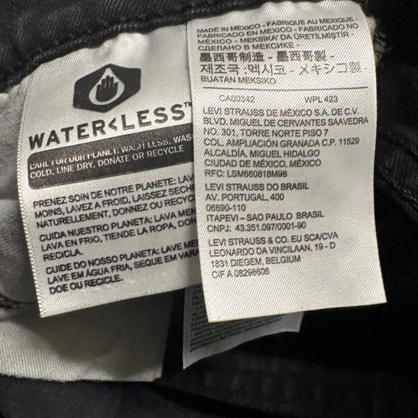 Levi's 514 Straight Fit Jeans Mens 30x30 Black Denim Waterless