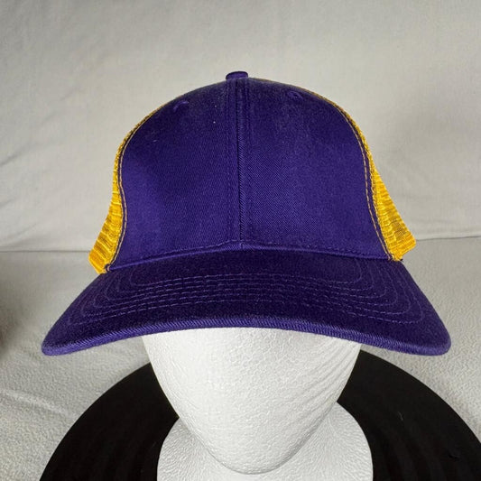 ML Caps The Duke Purple Yellow Mesh Trucker Hat Blank Snapback Cap