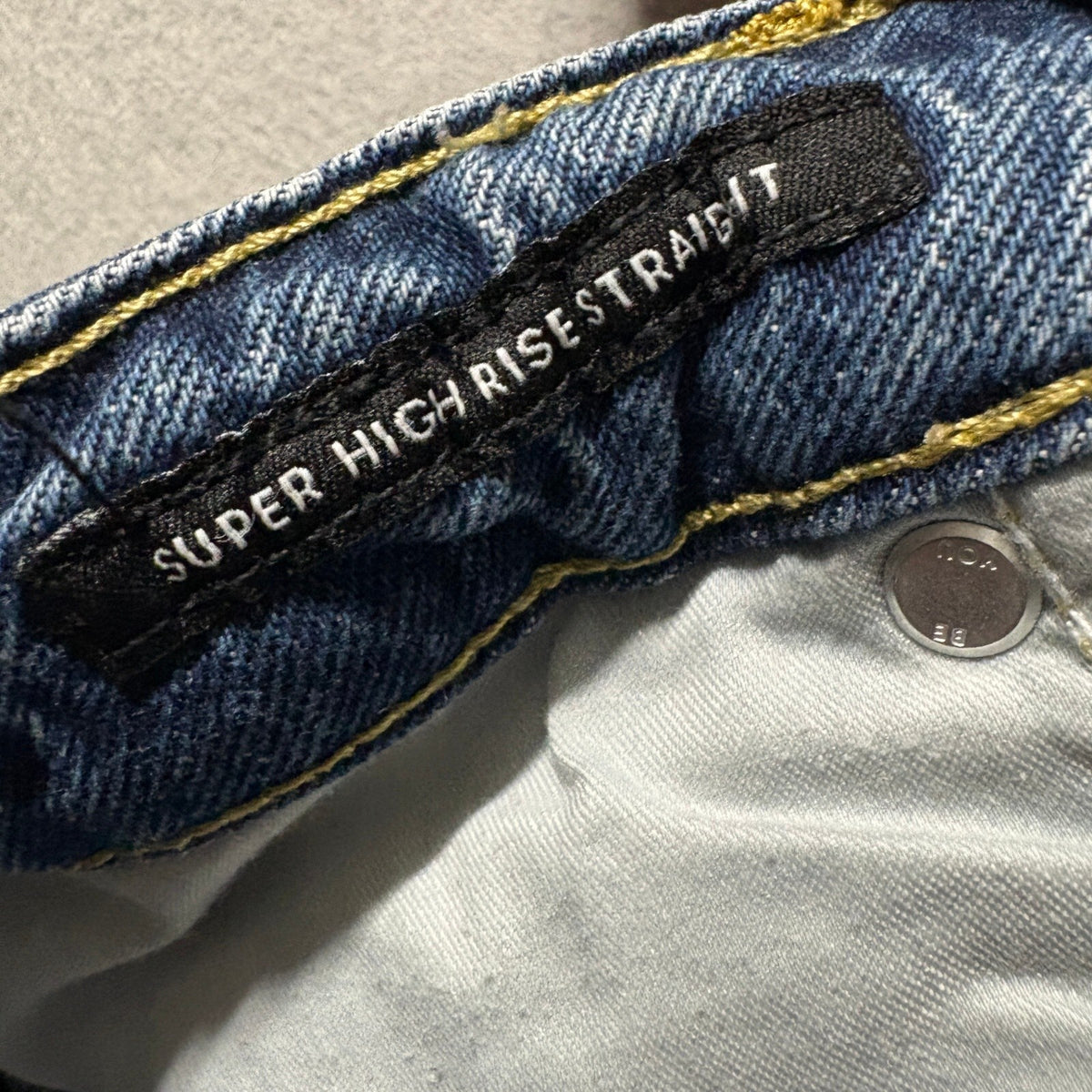 Free Assembly Womens Jeans Size 4 Blue Super High Rise Straight Raw Hem
