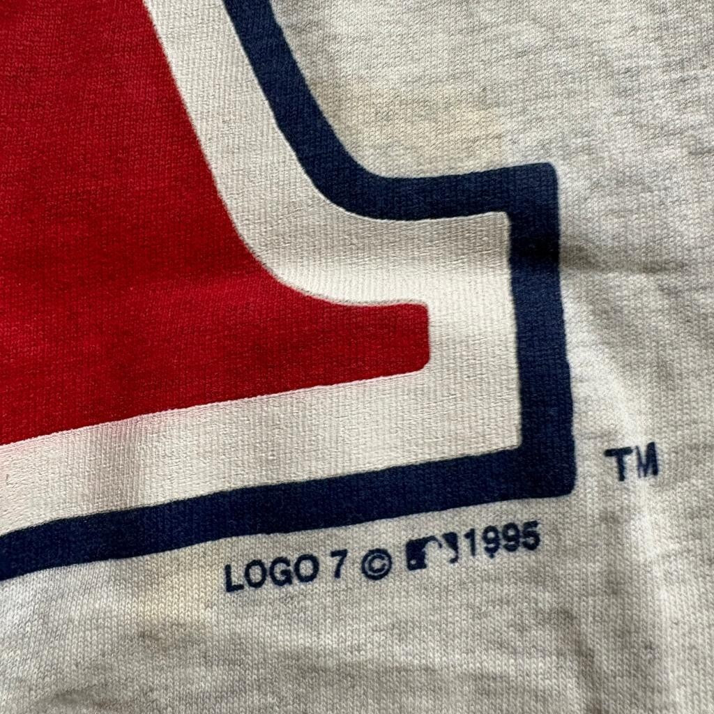 Vintage California Angels T Shirt Mens XL Gray 1995 Logo 7 MLB Baseball Tee