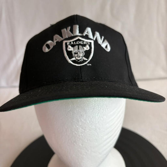 Vintage Oakland Raiders Snapback Hat Logo 7 Team NFL Cap Black Green Under Visor