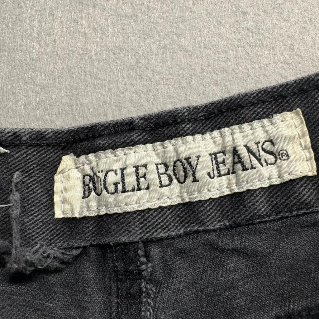 Vintage Bugle Boy Jeans Mens 30x30 Black Denim Gold Crest Series 90s