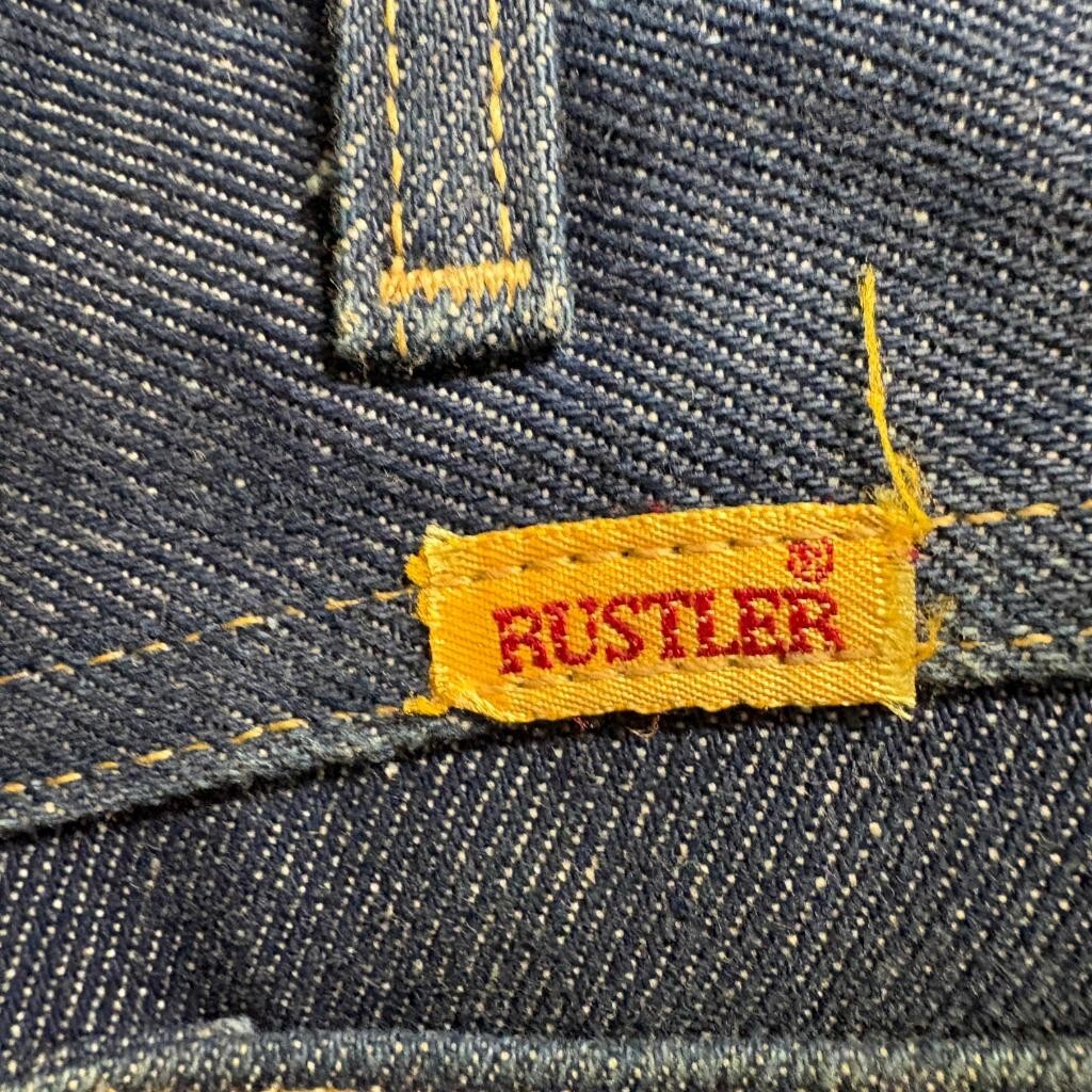 Vintage Rustler Jeans Mens 36x32 Blue Denim Straight Leg Workwear Made in CR