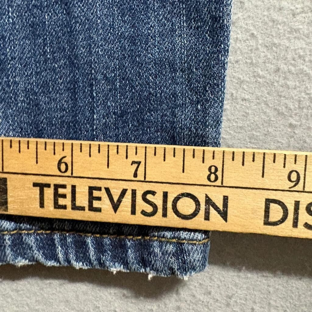 I Heart Ronson Distressed Crop Jeans Womens Size 12 Blue Denim Ripped Straight