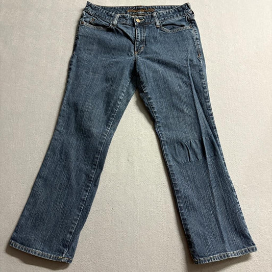 Eddie Bauer Classic Bootcut Jeans Womens 31 Baltic Wash Blue Denim Mid Rise