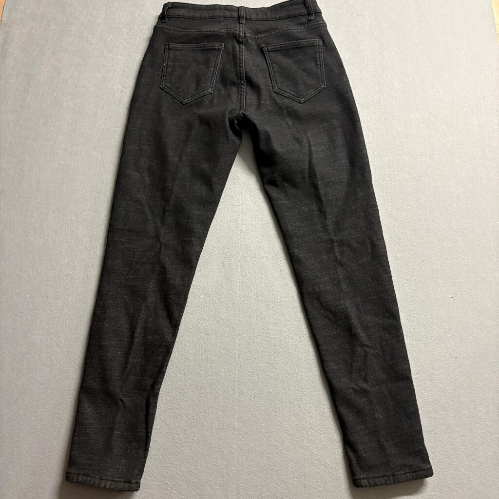 New Lead Jeans Womens L Black Fleece Lined Skinny Denim Pants Warm Winter