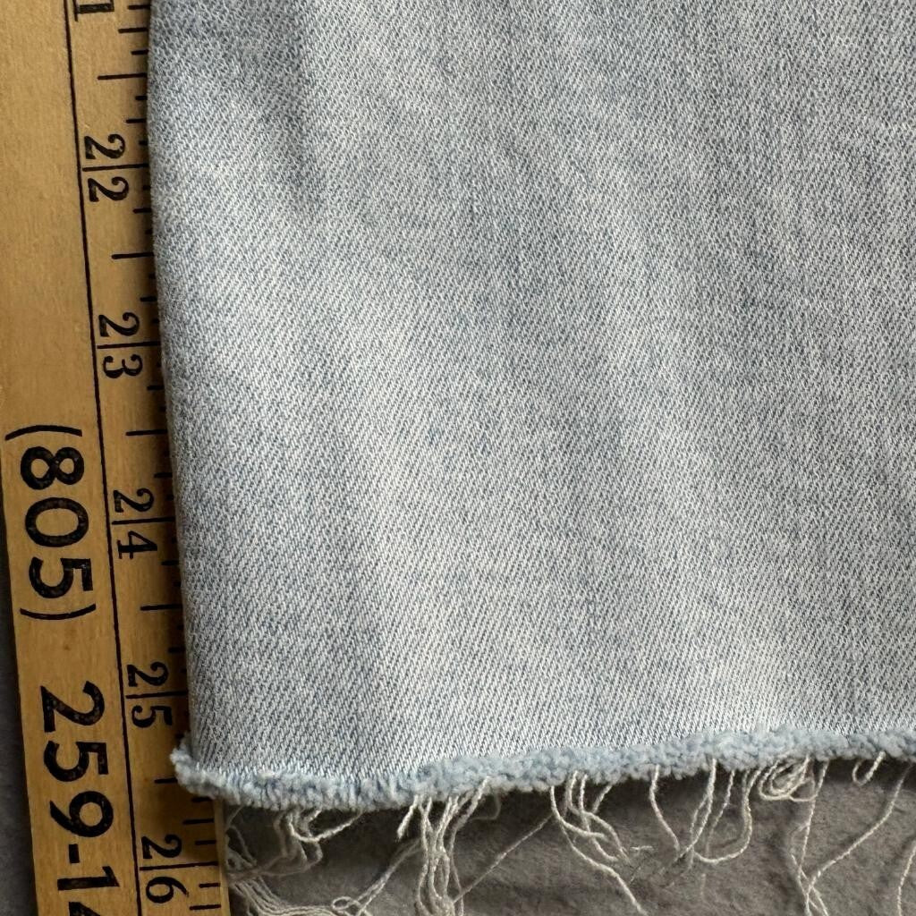 Oat New York Jeans Womens 0/25 Light Wash Raw Hem Stretch Denim Straight Leg