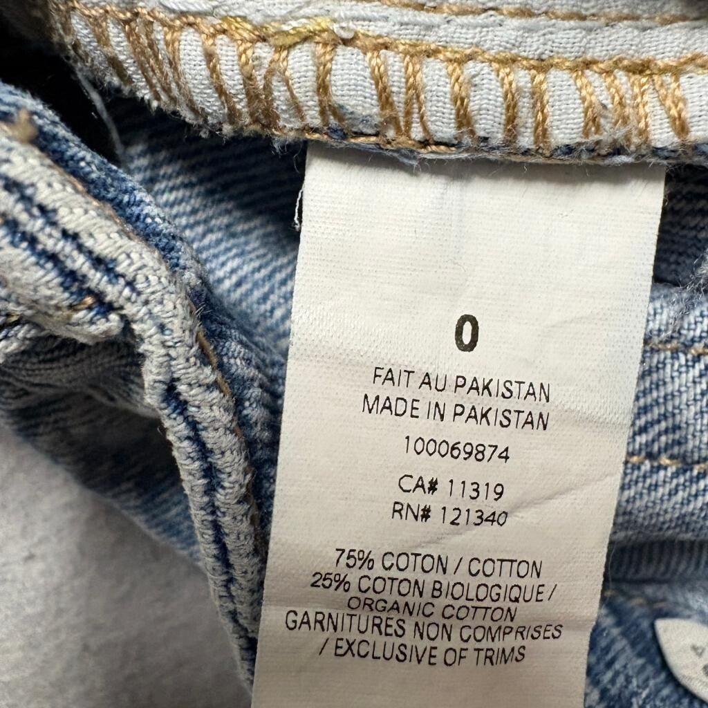 Garage Denim Street Wide Leg Jeans Womens Size 0 Blue Distressed High Rise
